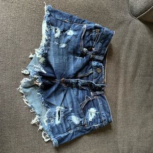High rise jean shorts